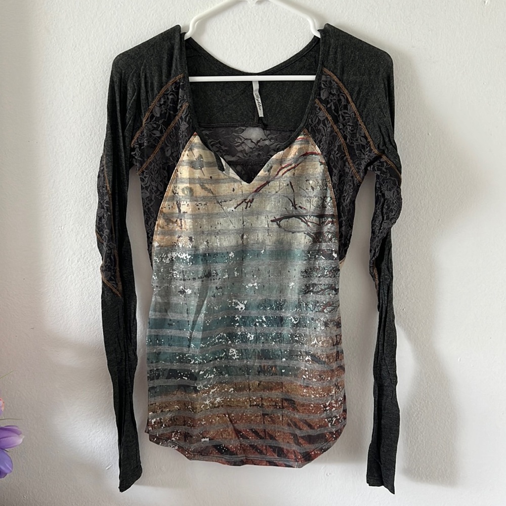Long sleeve top with lace detailing